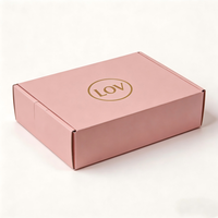 Échantillon gratuit, emballage en carton ondulé cosmétique réutilisable, logo personnalisé, rose, écologique, imperméable, finition brillante/mate