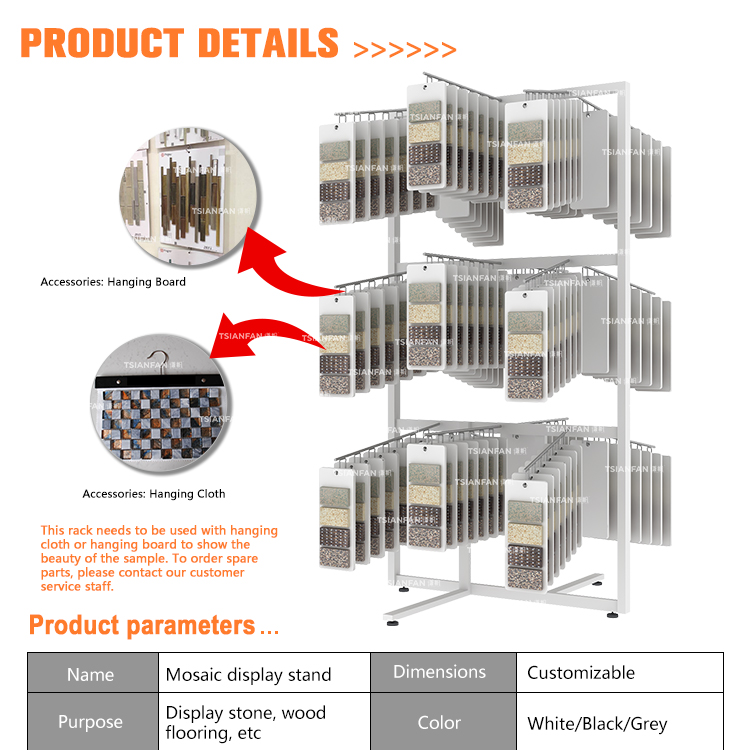 Mosaic Shelf Showroom Metal Rack Ceramic Quartz Marble Sample Counter Panel With Tile Stand Display Mosaic Tiles Exhibition