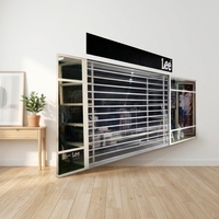 Volet roulant automatique en polycarbonate haute clarté avec cadre en acier inoxydable et grille de sécurité pour bijouterie