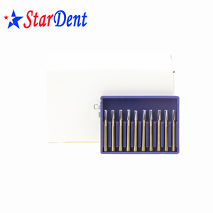 Fraise rotative endodontique dentaire en carbure de tungstène haute vitesse dorée - Product Image 3