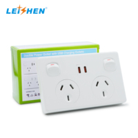 Interruptores de doble polo con enchufes AU, toma de corriente con carga rápida PD de 20W, interruptor doble, toma de pared GPO de 10A con doble USB-C