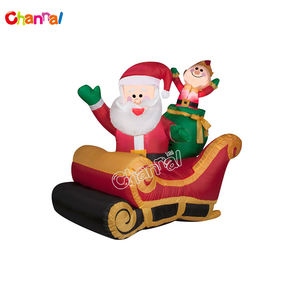 रोशन inflatable क्रिसमस हेलीकाप्टर हवाई जहाज में सांता क्रिसमस सांता - Product Image 2