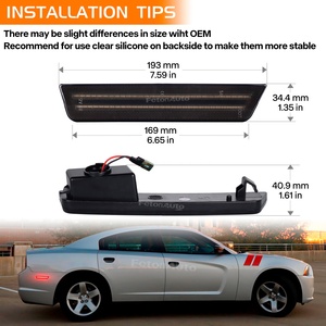 Feux de rétroviseur arrière d'animation blancs et rouges pour Dodge Charger <span class=keywords><strong>Challenger</strong></span>, clignotants dynamiques à LED, feux latéraux - Product Image 4