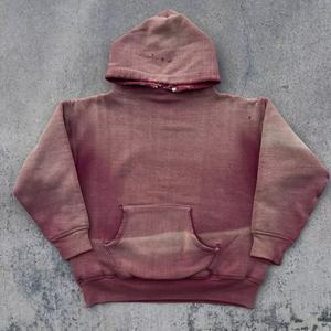 Sudadera con Capucha Extra Grande de Estilo Vintage para Hombre, Lavado Ácido, 500 g/m², 100% Algodón, Cuello Forrado, Tinte Sólido, Gruesa, para Otoño - Product Image 1