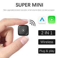 Adaptador Inalámbrico CarPlay Android Auto para Autos con Cableado de Fábrica, Conexión Automática, Diseño Mini ABS, Control por Voz, USB-A/USB-C