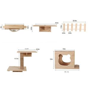 Plataforma de Escalada para Gatos de Madera Maciza para Montar en la Pared - Product Image 1
