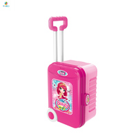 Lumière Musique Portable Faire semblant de Jouer Maquillage Jouet Maison pour Filles 3-en-1 Enfants Beauté Robe Table Ensemble de Bagages Plastique Voyage Cas