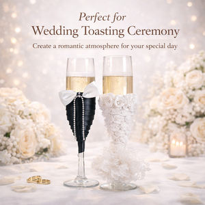 Juego <span class=keywords><strong>de</strong></span> Copas <span class=keywords><strong>de</strong></span> Champán para Boda al por Mayor, Copas <span class=keywords><strong>de</strong></span> Vino Elegantes con Tallo Alto para Brindis <span class=keywords><strong>de</strong></span> Novios, Regalo <span class=keywords><strong>de</strong></span> Decoración para Bodas - Product Image 2