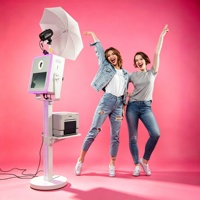 Photomaton à écran tactile réglable en métal, 15,6 pouces, avec éclairage LED et caméra, idéal pour les clubs, mariages, réunions, fêtes et événements