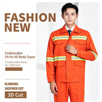 Tenue de travail haute visibilité en polyester anti-plis, épaissie et résistante à l'usure pour les agents d'entretien et d'aménagement paysager printemps-automne
