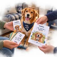 Cartes de transition personnalisées pour chiens – Jeu de cartes souvenir pour animaux de compagnie avec livret souvenir A5 en option