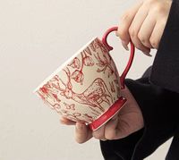 Tasse-Tasse à eau de grande capacité à usage domestique-Tasse à lait en céramique pour couple-Tasse à petit-déjeuner à l'avoine