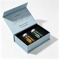 Boîte d'emballage de luxe personnalisée pour flacons, vente en gros de flacons, boîte rigide magnétique, encre à base de soja, emballage de flacons pharmaceutiques
