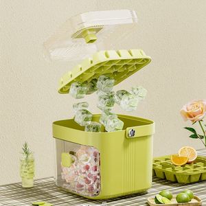 Nueva Caja de Hielo de Gran Capacidad, Apta para Alimentos, Cubetera de Doble Capa con Molde para Cubos de Hielo Prensados y Asa Extraíble - Product Image 1