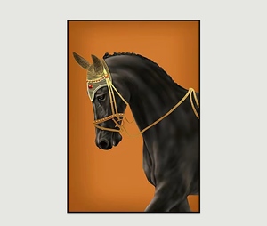 Huamiao trừu tượng sang trọng ngựa đóng khung tường nghệ thuật hình ảnh và thời trang pha lê sứ sơn cho nhà phòng khách trang trí nội thất - Product Image 6