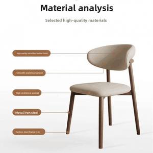 Chaise de Salle à Manger en Bois Massif de Style Nordique Design Simple et Moderne Luxe Léger pour Maison Bureau Restaurant avec Dossier Loisir - Product Image 4