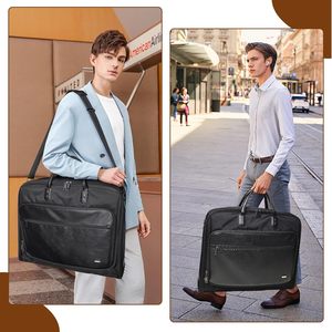 Free Sample Men's High Quality Nylon Duffel Travelling <b>Bag</b> Waterproof PU Leather Luggage <b>for</b> Business <b>Suit</b> Garment <b>for</b> Travel - Product Image 2