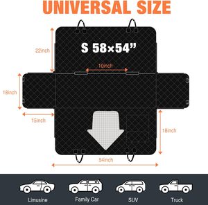 Funda de asiento de perro antideslizante duradera 4 en 1 funda de asiento de coche para perro 100% hamaca impermeable a prueba de arañazos para perro con ventana de malla grande - Product Image 3