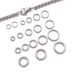 Anillas de salto cerradas de acero inoxidable para hacer pulseras, componentes de joyería DIY, forma redonda, plateadas, 80-110 mm - Product Image 1