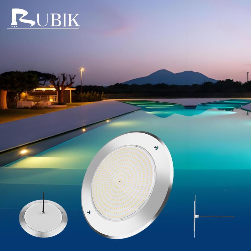Ultra-Thin IP68 Waterproof LED Pool Lights 316 Stainless Steel Outdoor Wall-Mounted Underwater Colorful Landscape Dimmable DC24V