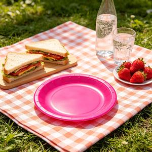 Piatti per Feste Party Love Fucsia, 17cm Rotondi in Plastica per Celebrazioni di Compleanno - Product Image 6