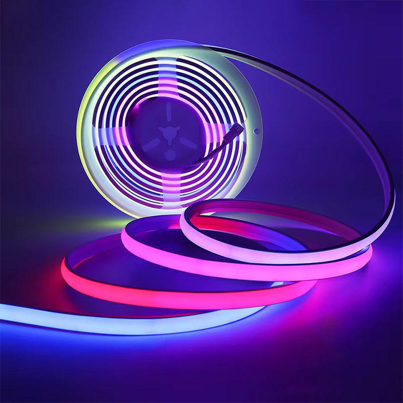 High Density Without Light Spots Top Bending Silicone IP67 Waterproof COB SPI 6*12mm WS2811 Addressable LED Neon Strip Light