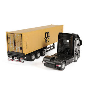 Panda Diecast lega di camion <span class=keywords><strong>trattore</strong></span> con contenitore semirimorchio tirare indietro le auto luci sonore Diecast modello di camion giocattolo <span class=keywords><strong>per</strong></span> <span class=keywords><strong>bambini</strong></span> - Product Image 3