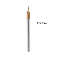 Fraise à micro-embout sphérique en carbure pour routeur CNC et machine à PCB, 2 cannelures, revêtement titane, 3 mm (longueur utile), en tungstène