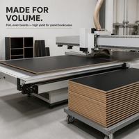 Panneau MDF mélaminé E1 de 12 mm pour bibliothèque moderne, panneau de fibres résistant à l'humidité de qualité meuble d'intérieur pour étagères et rangements
