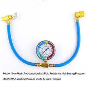 R134A Refrigerant Charging Hose With Pressure Gauge For Car Air Conditioning Repair <b>Tool</b> Asian And European Version M14 12ACME - Product Image 3