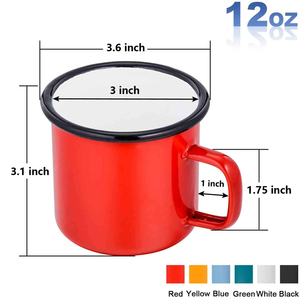 Tasses à bière <span class=keywords><strong>en</strong></span> <span class=keywords><strong>acier</strong></span> portable 350ml imprimées sur mesure Poignée de conception enduite mignonne Promotion de tasses de camping <span class=keywords><strong>en</strong></span> émail métallique de qualité alimentaire réutilisables - Product Image 2
