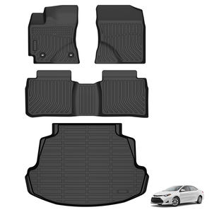 Ensemble complet de tapis noirs 5D 3D TPE pour tous les climats, plateau de protection des sols pour voitures, housse de sol pour le coffre de la voiture - Product Image 1