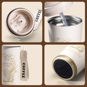 Harebell Stainless Steel Vacuum Insulated Coffee Mug 500Ml With Strap For Office Travel - Product Image 4