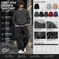 Sweat-shirt en molleton épais personnalisé pour homme, 500 grammes, coton, col rond, manches longues, vêtements pour homme