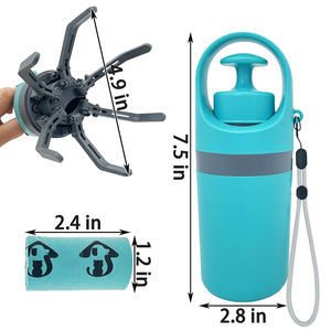 Portable Dog Merde Scooper No-<span class=keywords><strong>Touch</strong></span> Handheld <span class=keywords><strong>Doggy</strong></span> Merde Scooper Sanitaire Chiot Waste Picker avec Distributeur de Sacs - Product Image 5