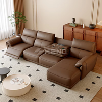 Canapé inclinable de luxe moderne en cuir, multifonctionnel et réglable, en forme de L, pour home cinéma, en cuir synthétique