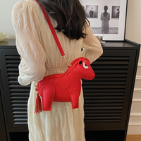 Bolso cruzado con forma de caballo de animal personalizado de gama alta, bolso de hombro bonito para mujer con flecos