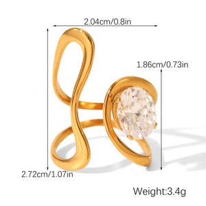 JZ150 European and American Stainless Steel <b>Rings</b> Women Trendy 18K Gold Plated Do Not Fade Niche High-Level <b>Open</b> <b>Ring</b> Gift - Product Image 6