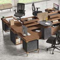 WESOME Postes de Travail Modulaires Personne Multi Rangements Bureau 4 Meubles Commerciaux Meubles En Bois Bureau Ouvert Espace De Travail