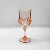 Gobelet en plastique de 200 ml (7 oz) de couleur unie rose, bleu, violet, forme diamant moderne, qualité alimentaire, pour les fêtes