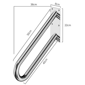 Pasamanos de montaje en pared de acero inoxidable 500 <span class=keywords><strong>antideslizante</strong></span> de 304mm en forma de U, barra de agarre de seguridad <span class=keywords><strong>para</strong></span> el hogar, escaleras al aire libre, hogar de ancianos discapacitados - Product Image 4