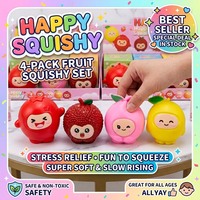 Jouet anti-stress en peluche souple en caoutchouc Fruit Party, blocs de construction, best-seller, vente en gros, jouet à presser à récupération lente