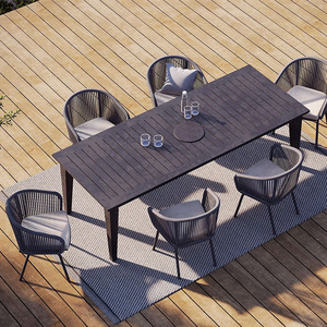 Ensemble de canapés d'extérieur en corde tressée avec coussins beige clair et oreillers terre cuite, mobilier de patio résistant aux intempéries pour jardin et terrasse - Product Image 4