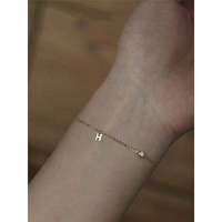 Bracelet minimaliste pour filles, nouveau design tendance, argent 925, bracelet à breloques avec 26 lettres pour femmes