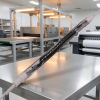 Tube chauffant infrarouge en quartz clair et fibre de carbone 120V 2000W pour ligne de production d'impression et de séchage