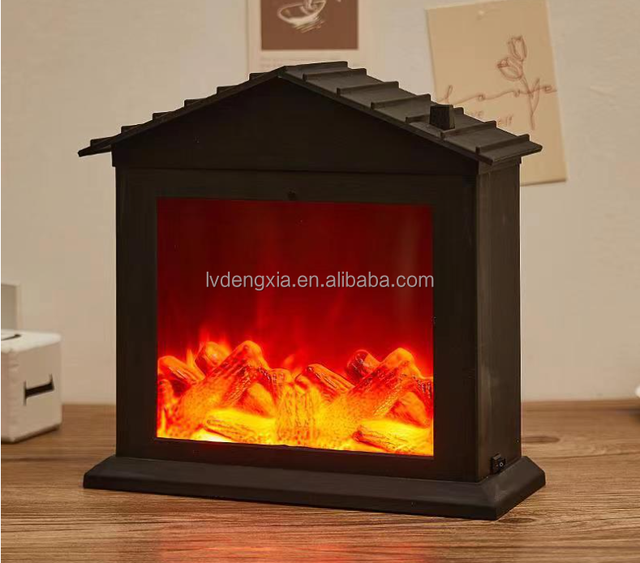LED Light Fireplace Lantern Flame Lamp Indoor Dedoor for Christmas Holiday Home Decor LED Fireplace Lantern