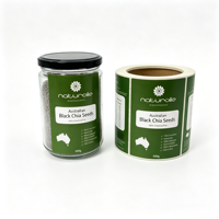 Étiquette alimentaire personnalisée haut de gamme, étiquette personnalisée pour pot de graines de chia noires australiennes, étiquette en rouleau personnalisée pour l'emballage alimentaire