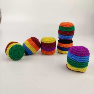 Slow Rebound Squeeze Toy Set Including Yarn Sand Balls rainbow Rings and <b>Hand</b> Woven Patterned Toy Balls - Product Image 1