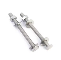 Vis hexagonales en acier inoxydable DIN933 DIN931, vis à filetage complet UNC, tige de vis longue traversante et jeu d'écrous allongés pour machines