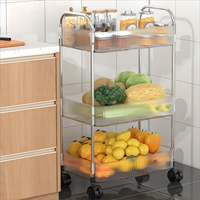 Étagère de cuisine, organisateur de rangement, support en plastique, chariot utilitaire à roulettes pour ustensiles de cuisine, chariot de cuisine à roulettes